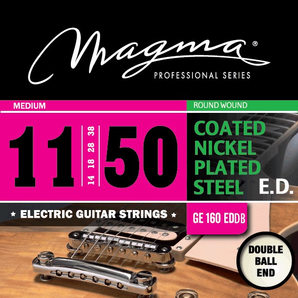 Magma Strings Magma Strings Electric Guitar Strings � Double Ball End, Coated Nickel - 11-50 Medium