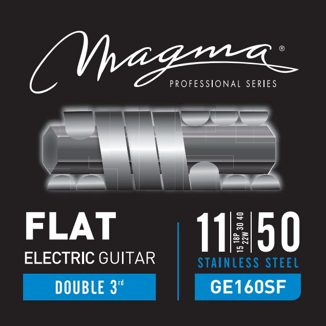 Magma Strings Magma Flat Electric Guitar Strings � Steel, Round-Wound Flattened - 11-50
