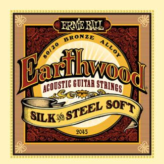 Ernie Ball Ernie Ball 2043 Earthwood 80/20 Bronze Silk and Steel Acoustic Guitar Strings 13-56 Gauge