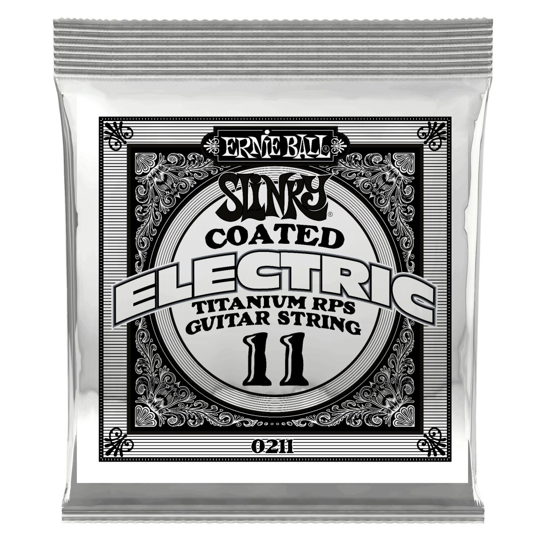 Ernie Ball Slinky Coated Titanium Reinforced Plain Electric Guitar Strings - .011