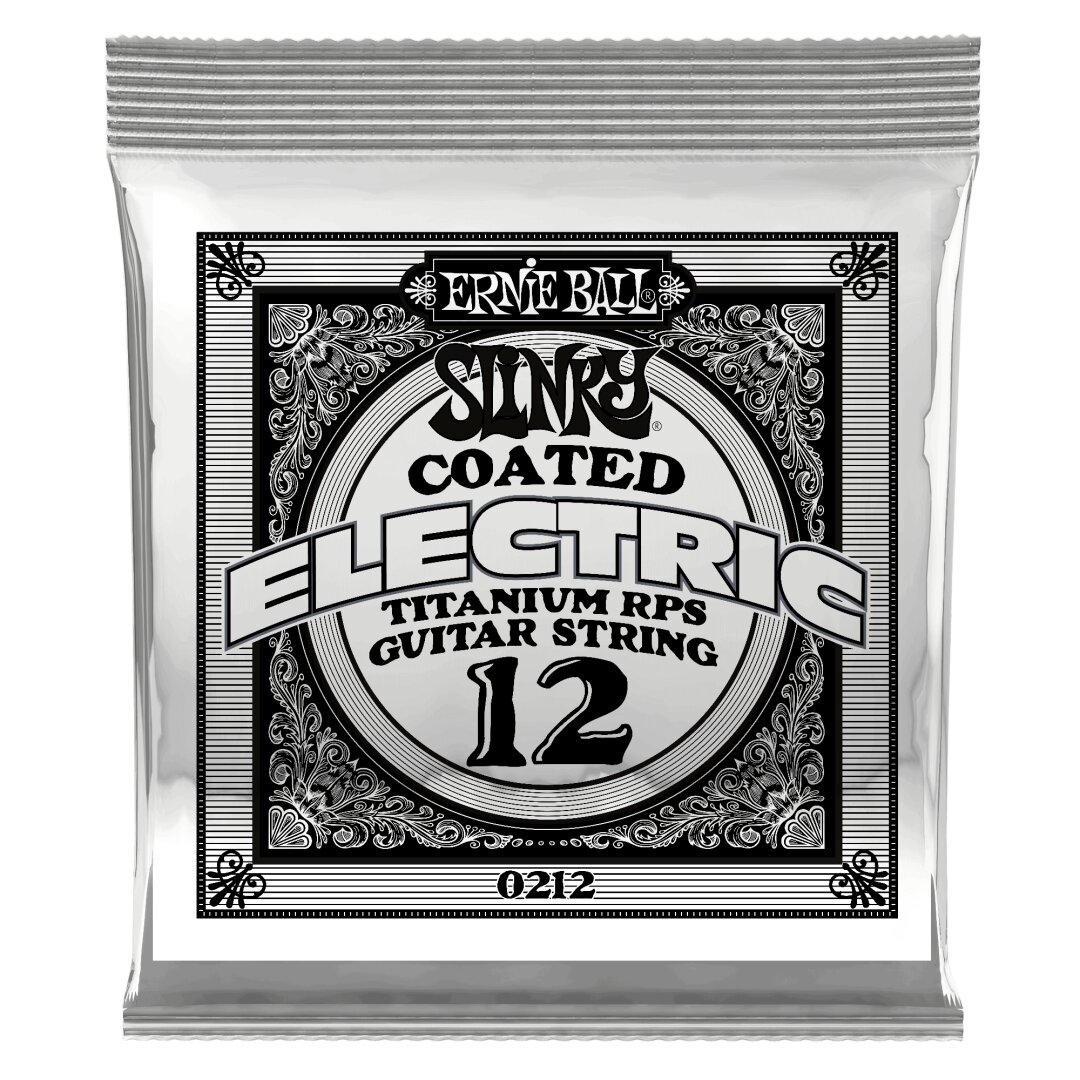Ernie Ball Slinky Coated Titanium Reinforced Plain Electric Guitar Strings - .012