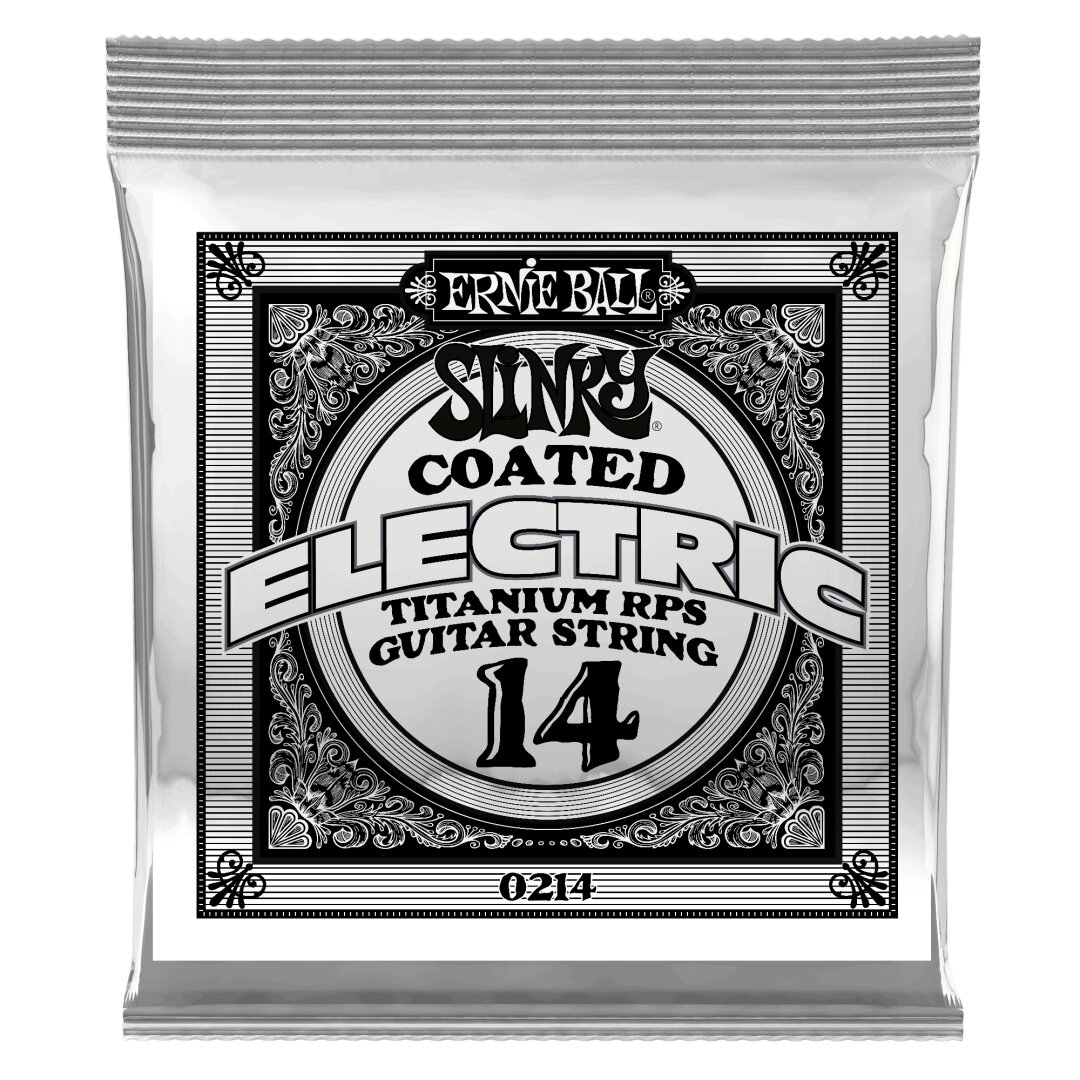 Ernie Ball Slinky Coated Titanium Reinforced Plain Electric Guitar Strings - .014