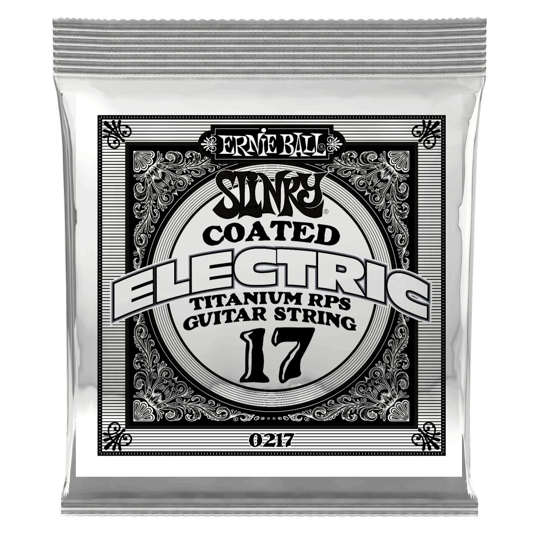 Ernie Ball Slinky Coated Titanium Reinforced Plain Electric Guitar Strings - .017