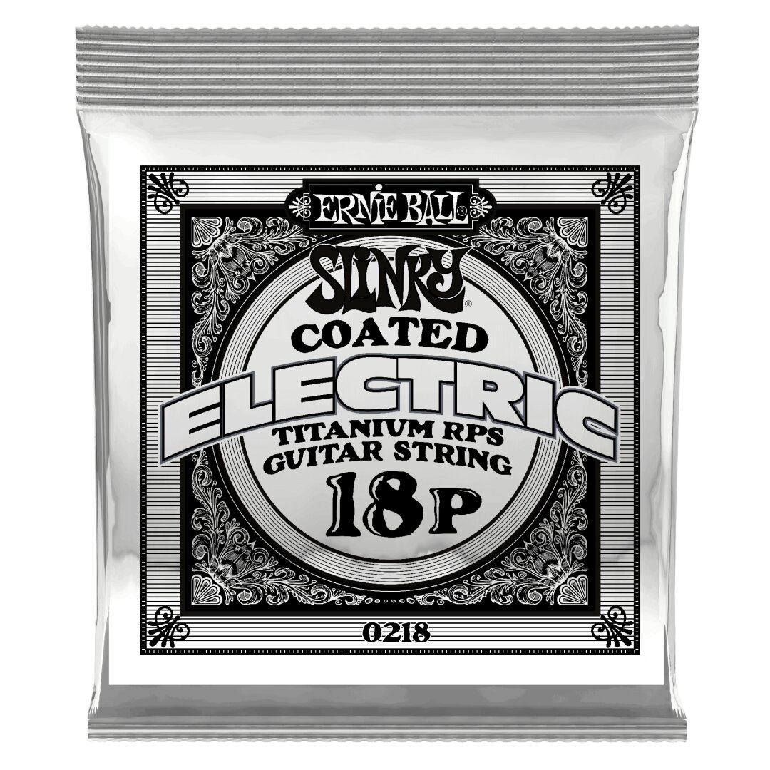 Ernie Ball Slinky Coated Titanium Reinforced Plain Electric Guitar Strings - .018