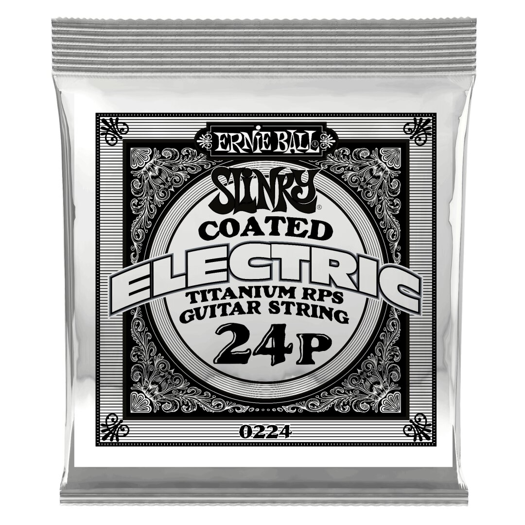 Ernie Ball Slinky Coated Titanium Reinforced Plain Electric Guitar Strings - .024