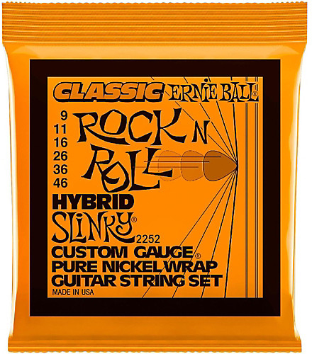 Ernie Ball Ernie Ball 2252 Classic Pure Nickel Hybrid Slinky Electric Guitar Strings 9-46 Gauge