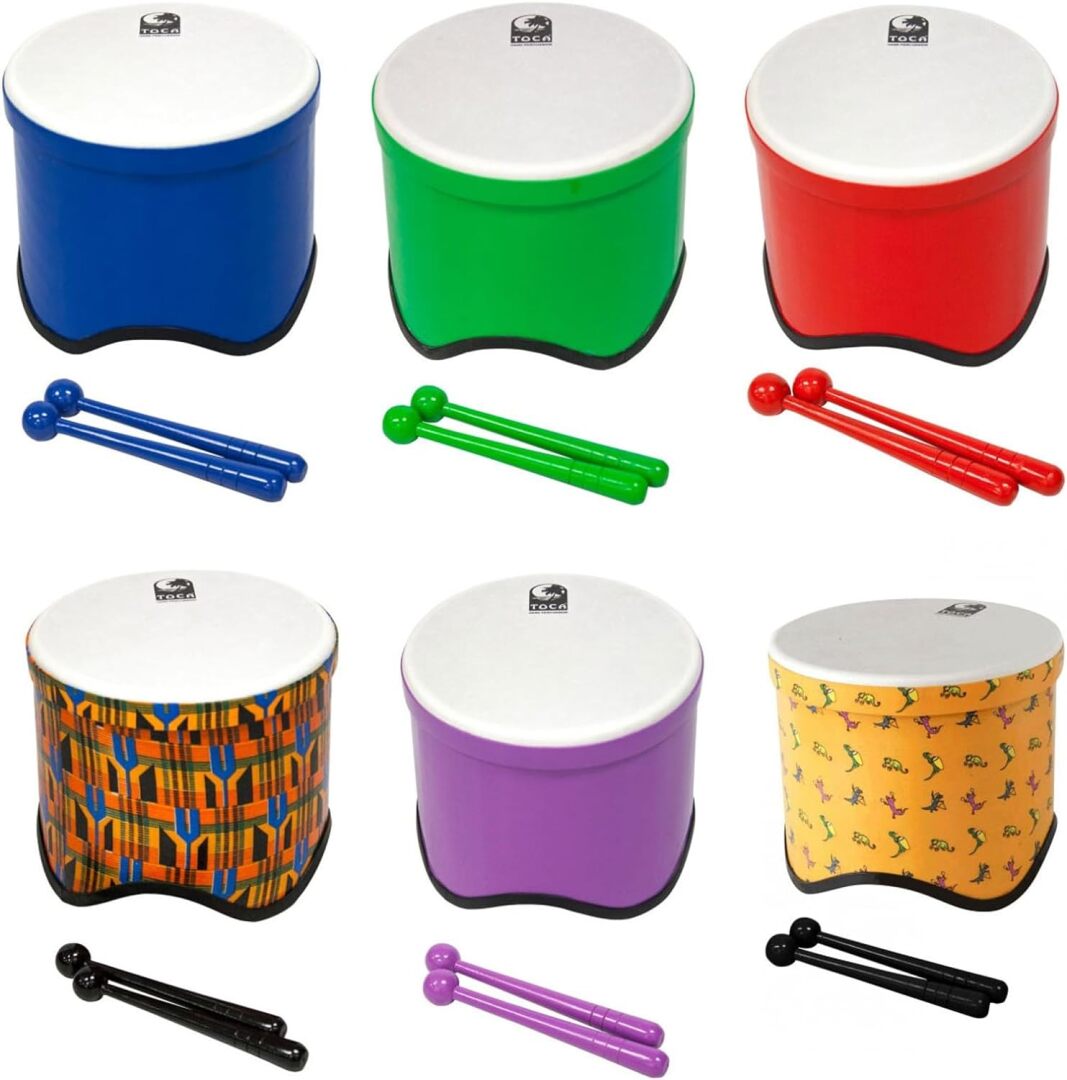 Toca Percussion Toca Freestyle 2 Lightweight Tom Tom, 10" Head, 8" Tall, PVC Construct - 6 Pack