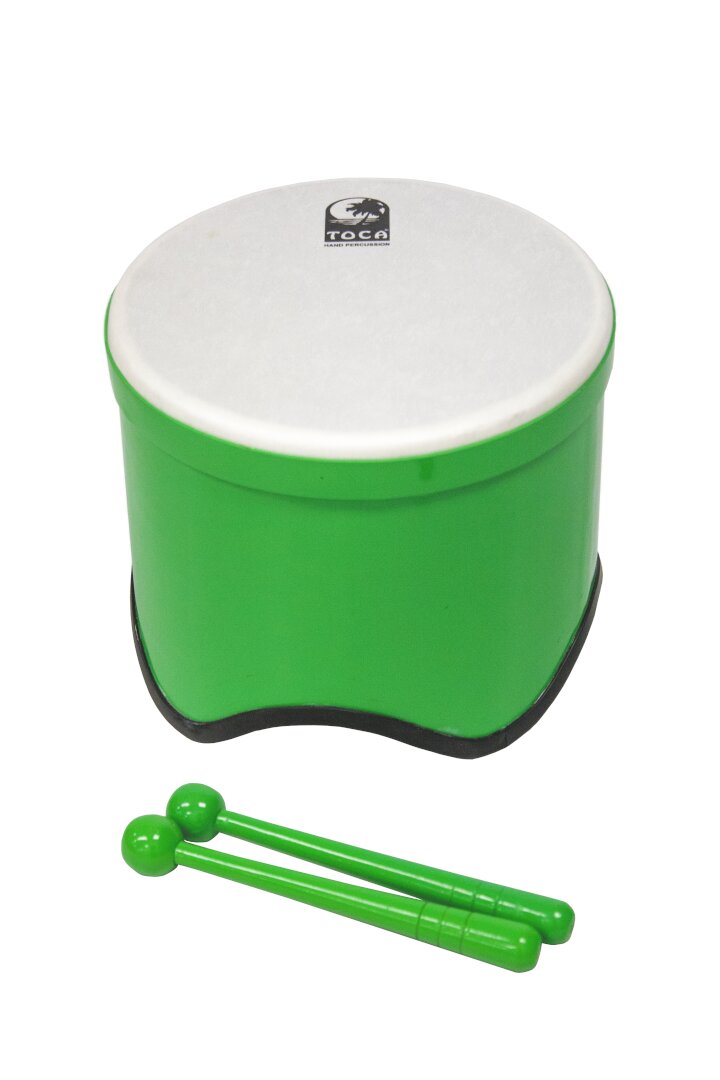 Toca Percussion Toca Freestyle 2 Lightweight Tom Tom, 10" Head, 8" Tall, PVC Construct - Green