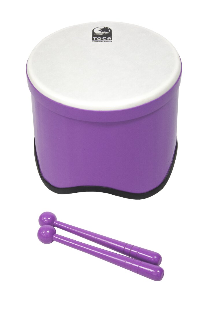 Toca Percussion Toca Freestyle 2 Lightweight Tom Tom, 10" Head, 8" Tall, PVC Construct - Purple