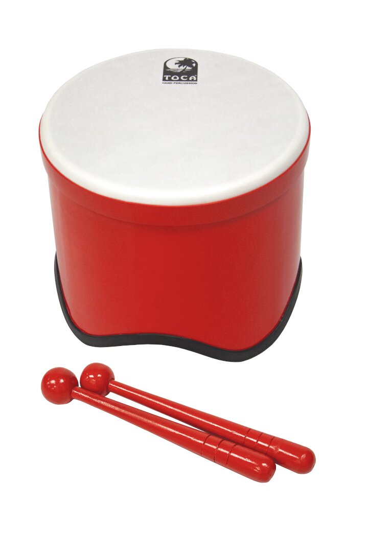 Toca Percussion Toca Freestyle 2 Lightweight Tom Tom, 10" Head, 8" Tall, PVC Construct - Red