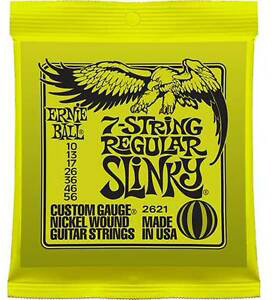 Ernie Ball Ernie Ball 2621 Nickel 7-String Slinky Electric Guitar Strings 10-56 Gauge