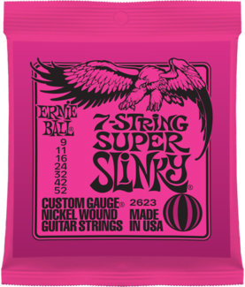 Ernie Ball Ernie Ball 2623 Super Slinky 7-String Electric Guitar Strings 9-52 Gauge