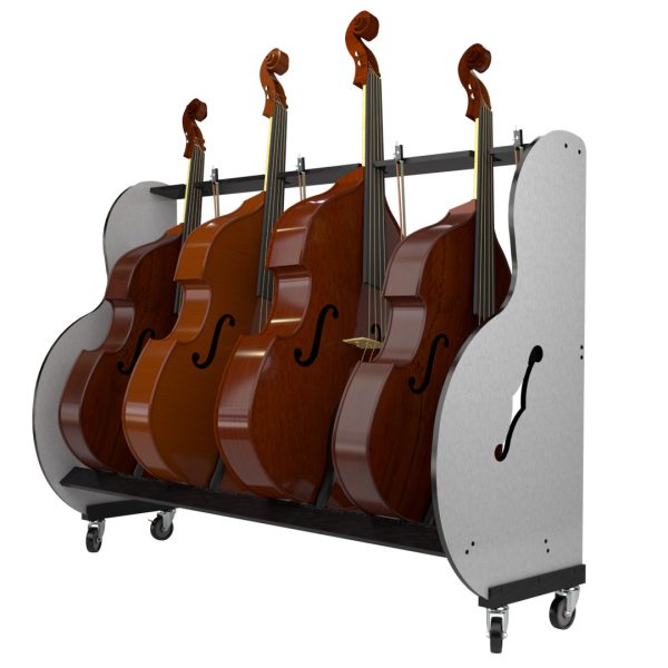 A&S The Band Room� Double Bass Storage Rack for Music Teachers - 4 Double Basses