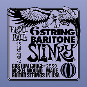 Ernie Ball ERNIE BALL 2839 BARITONE 6-STRING SLINKY W/SMALL BALL END 13-72 Gauge