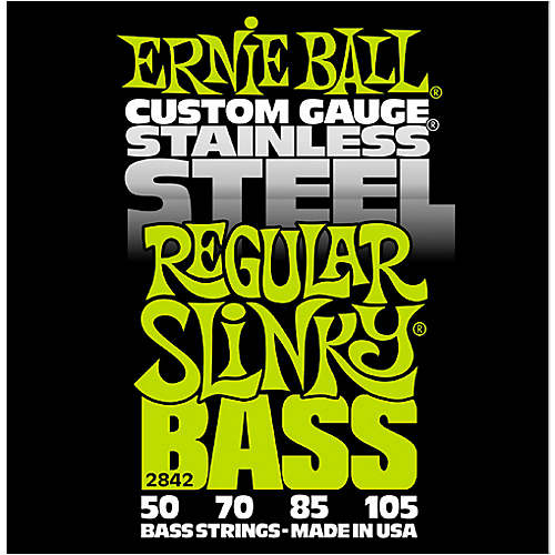 Ernie Ball Ernie Ball 2843 Regular Slinky Stainless Steel Bass Strings 50-105 Gauge