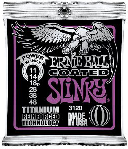 Ernie Ball Ernie Ball 3120 Coated Titanium Power Slinky Electric Guitar Strings 11-48 Gauge