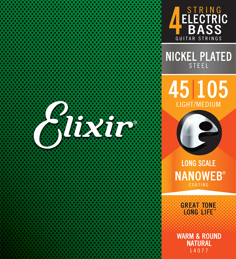 ELIXIR ELIXIR NICKEL PLATED ELECTRIC BASS STRING SET W/NANOWEB