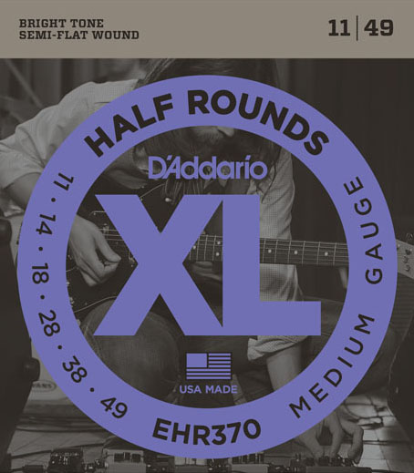 D'ADDARIO D'ADDARIO XL EHR370 HALF ROUNDS ELECTRIC GUITAR STRING SET 11-49 GAUGE