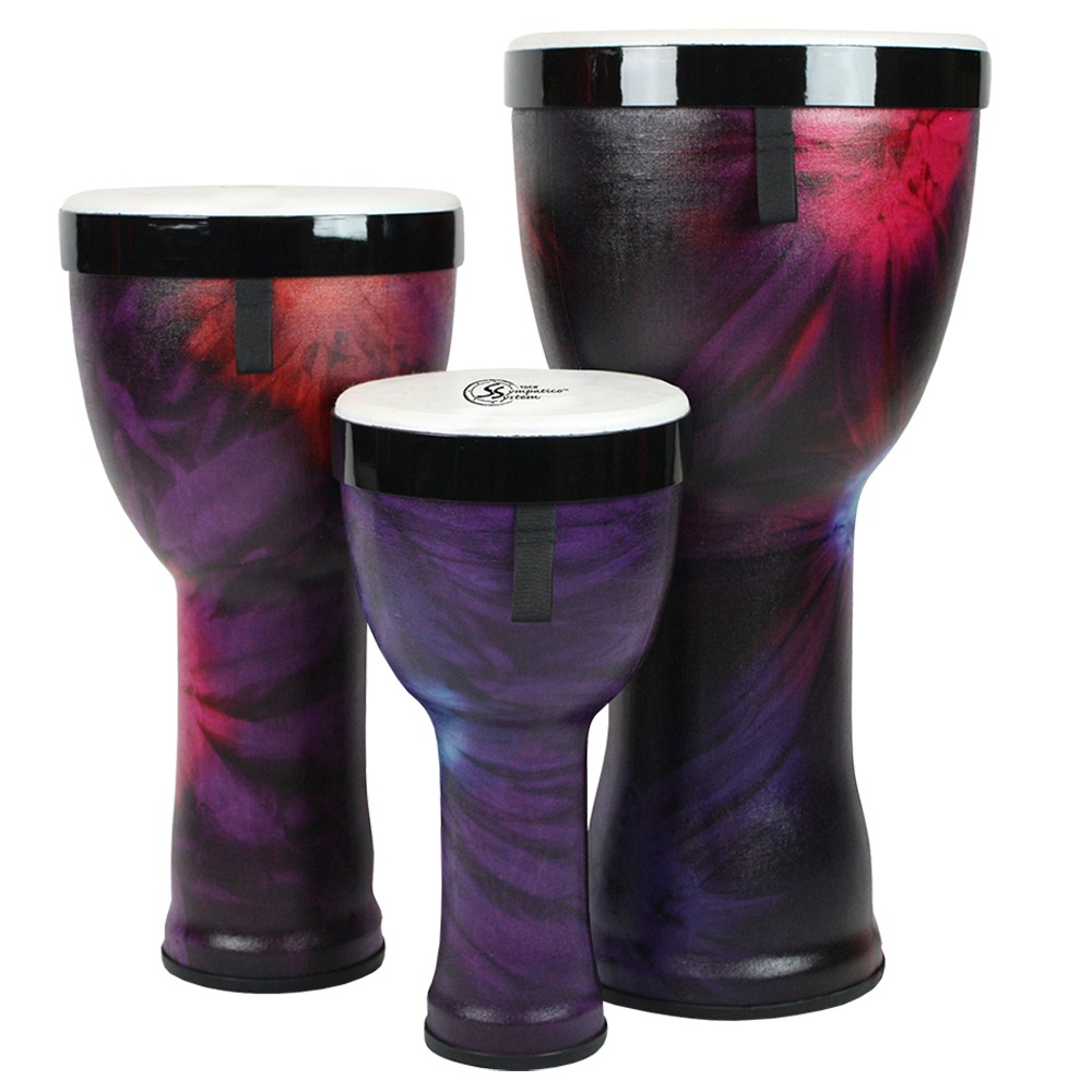 Toca Percussion Sympatico�Nesting Djembe, Woodstock Purple, Pretuned Fiber - 3 Pack