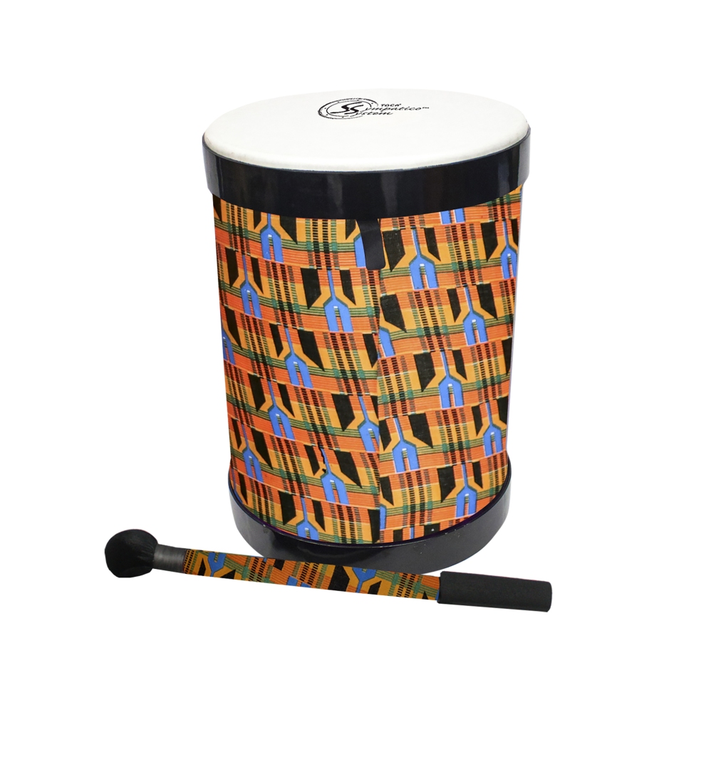 Toca Percussion Sympatico� Nesting DjunDjun, Kente Cloth Pretuned Fiber w/ Dot - 12� Head