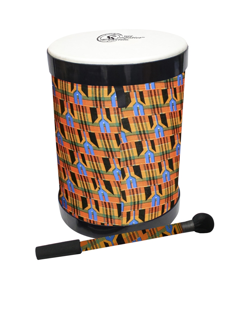 Toca Percussion Sympatico� Nesting DjunDjun, Kente Cloth Pretuned Fiber w/ Dot - 14� Head