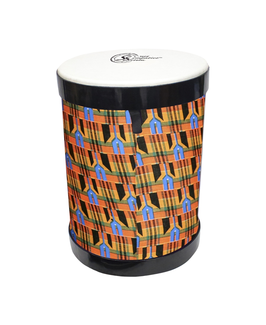 Toca Percussion Sympatico� Nesting DjunDjun, Kente Cloth Pretuned Fiber w/ Dot - 16" Head