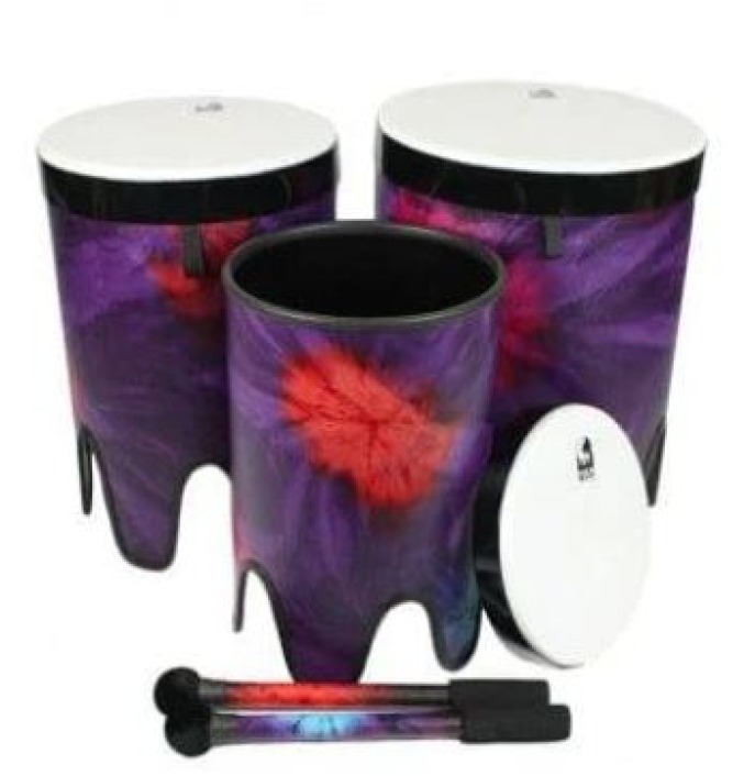 Toca Percussion Sympatico� Nesting Tom-Tom Pretuned Fiber w/ Dot- Woodstock Purple - 3 Pack