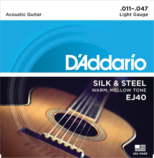 D'ADDARIO D'ADDARIO EJ40 SILK & STEEL FOLK GUITAR STRING SET .011-.047 GAUGE