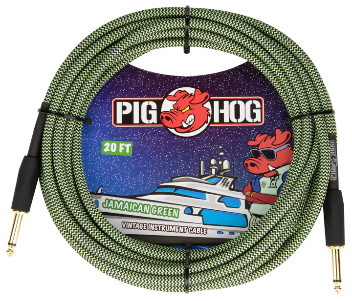 Pig Hog PIG HOG VINTAGE SERIES INSTRUMENT CABLE, 20FT, JAMAICAN GREEN