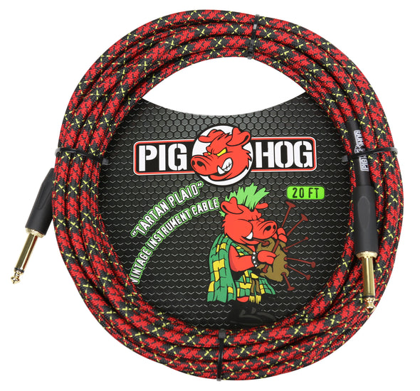 Pig Hog Pig Hog PCH20 Instrument Cable - Tartan Plaid