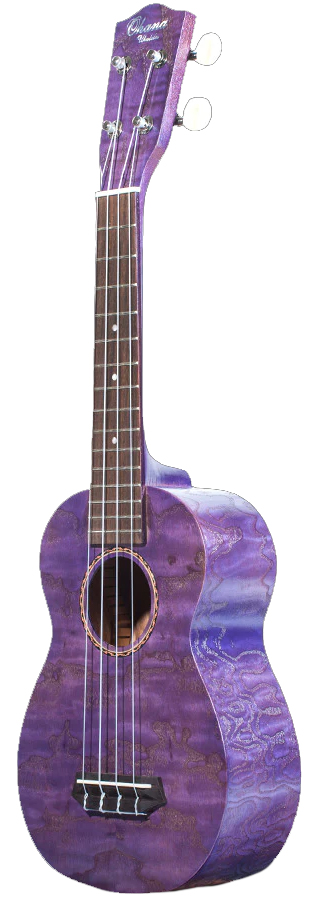 OHANA OHANA SOPRANO UKULELE, WILLOW WOOD TOP/BACK/SIDES, PURPLE