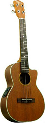 OHANA OHANA TENOR UKULELE, 19-FRET, CUTAWAY, 3-BAND EQ, SOLID MAHOGANY