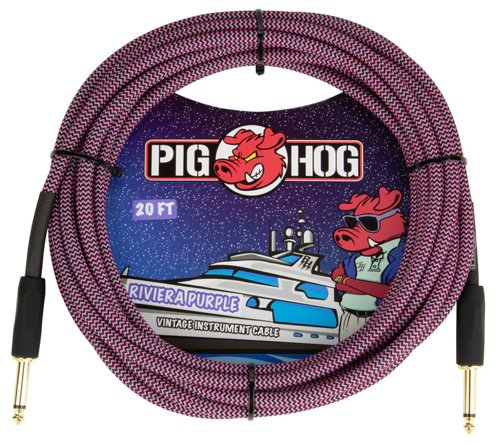Pig Hog PIG HOG VINTAGE SERIES INSTRUMENT CABLE, 20FT, RIVIERA PURPLE