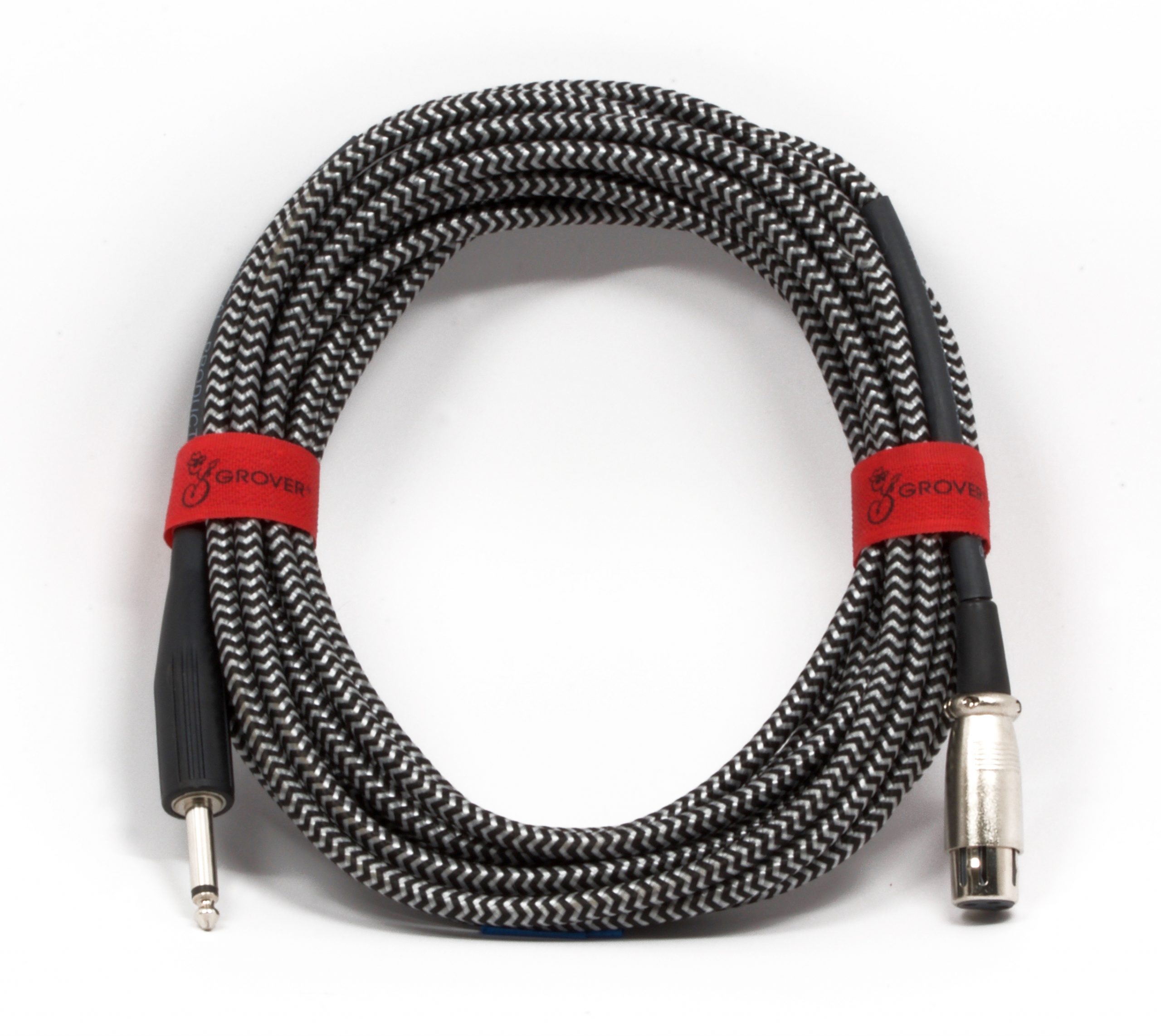 GROVER GROVER MICROPHONE XLR FEMALE TO 1/4" PHONE PLUG, HIGH Z CABLE 25'