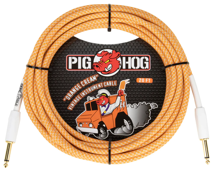 Pig Hog PIG HOG VINTAGE SERIES INSTRUMENT CABLE, 20FT, ORANGE CREME 2.0