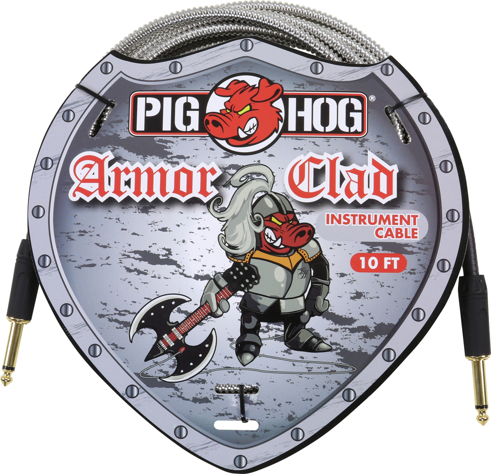 Pig Hog PIG HOG ARMOR CLAD INSTRUMENT CABLE, 10ft