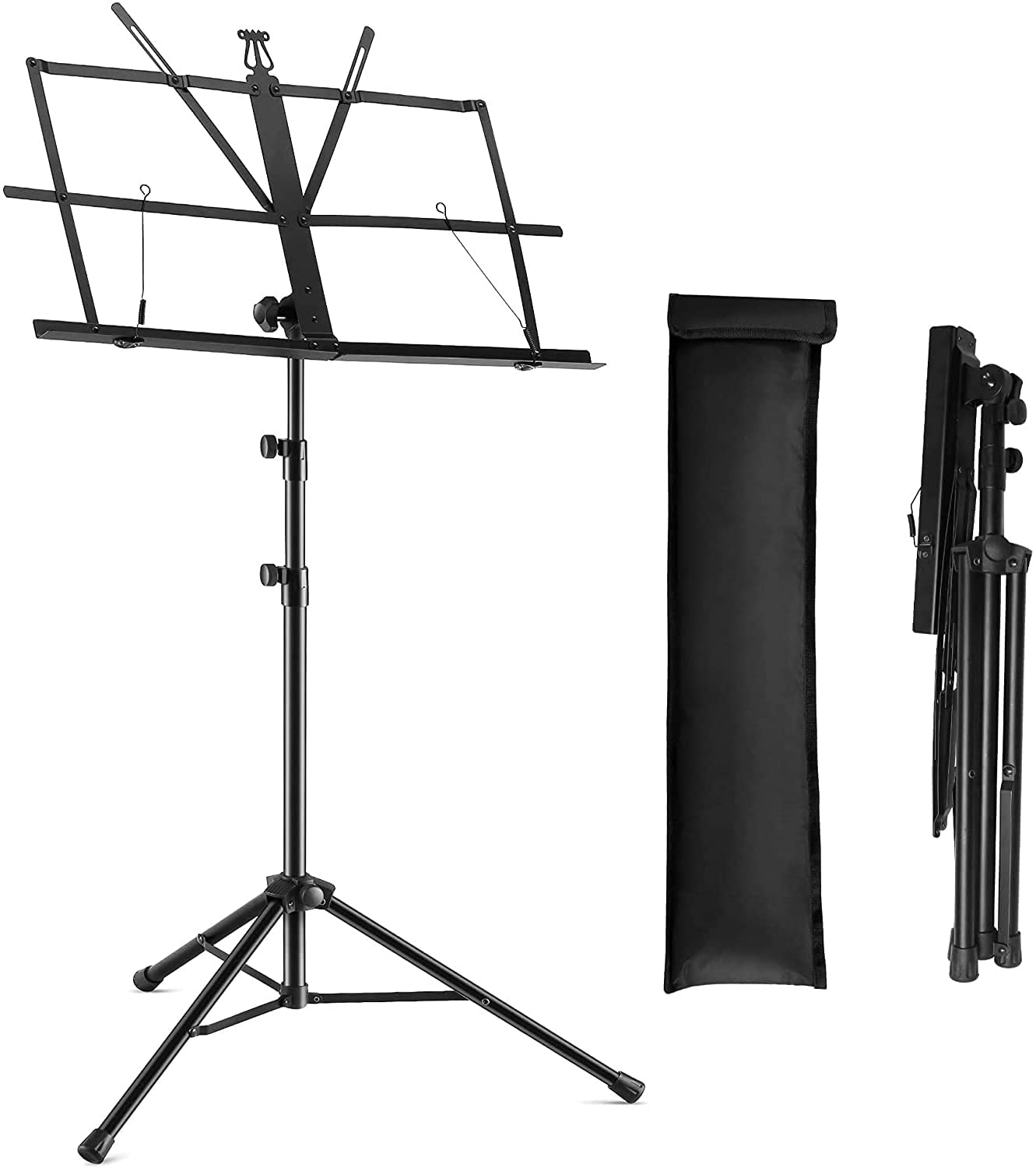 Folding Folding Metal Music Stand with Carry Bag