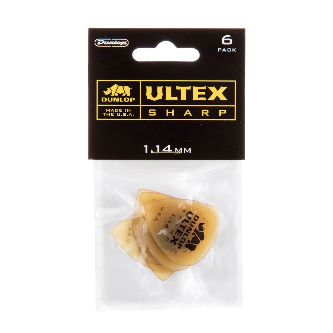 Dunlop Dunlop 433P114 Ultex Sharp Guitar Pick 1.14mm (6 Pack)