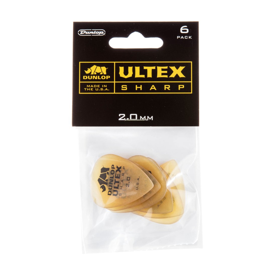 Dunlop Dunlop 433P200 Ultex Sharp Guitar Pick 2.0mm (6 Pack)