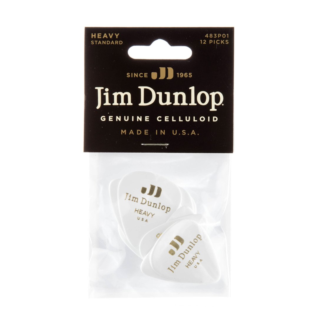Dunlop Dunlop 483P01HV Celluloid Guitar Pick. Heavy Gauge (12 Pack)