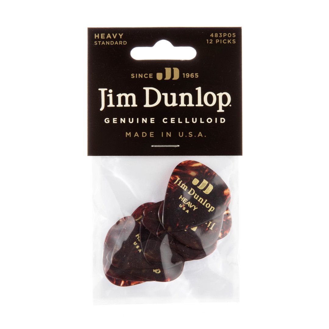 Dunlop Dunlop 483P05HV Celluloid Guitar Pick. Heavy Gauge Shell (12 Pack)