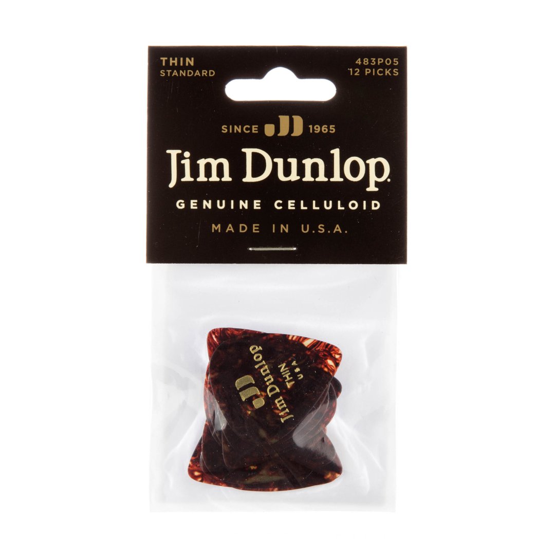Dunlop Dunlop 483P05TH Celluloid Guitar Pick. Thin Gauge Shell (12 Pack)