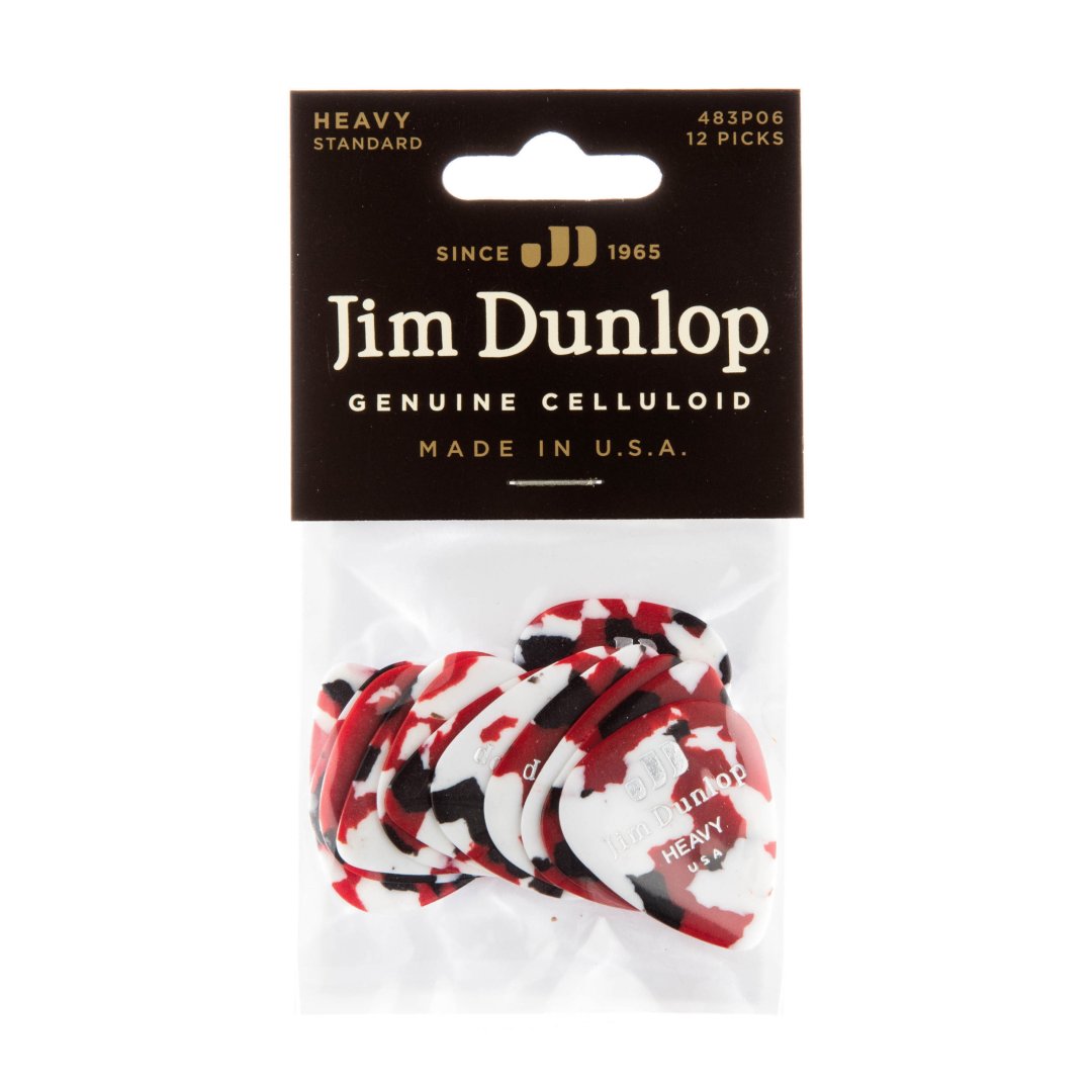 Dunlop Dunlop 483P06HV Celluloid Guitar Pick. Heavy Gauge Confetti (12 Pack)