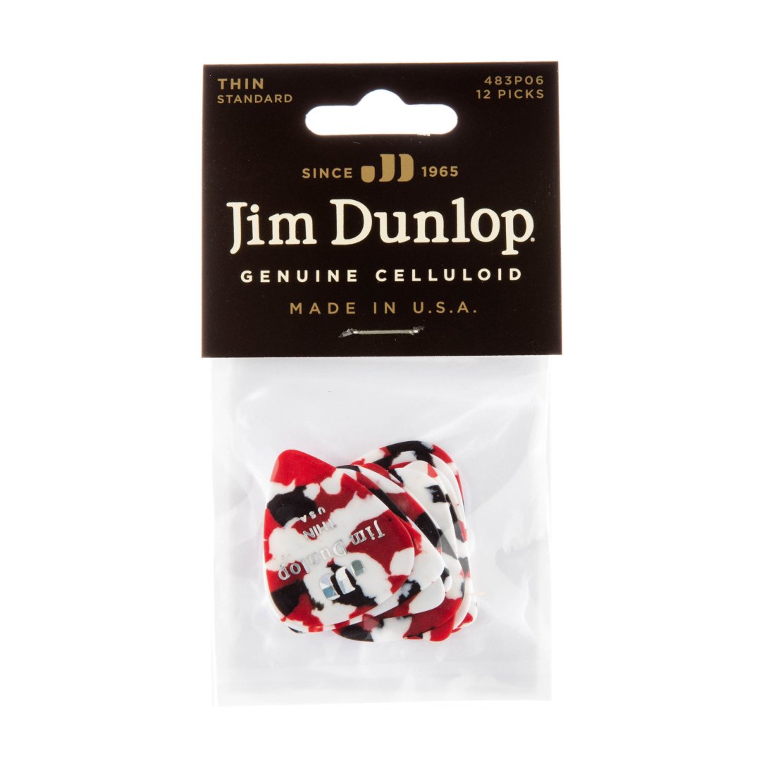Dunlop Dunlop 483P06TH Celluloid Guitar Pick. Medium Gauge Confetti (12 Pack)