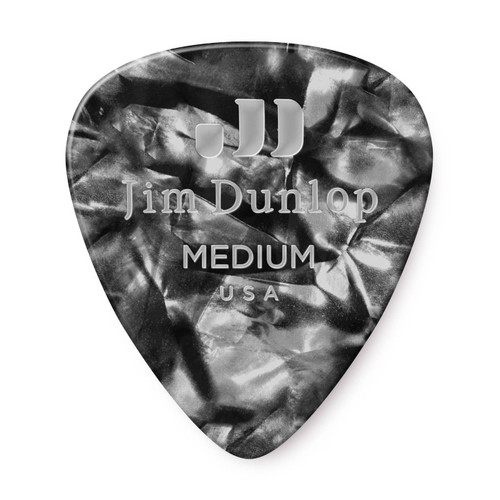 Dunlop Dunlop 483R02MD Celluloid Guitar Pick. Medium Black Pearloid (72 Pack)
