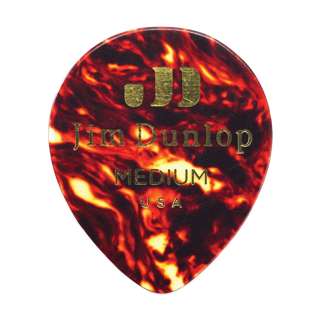Dunlop Dunlop 485P03MD Celluloid Teardrop Guitar Pick. Medium Black (12 Pack)