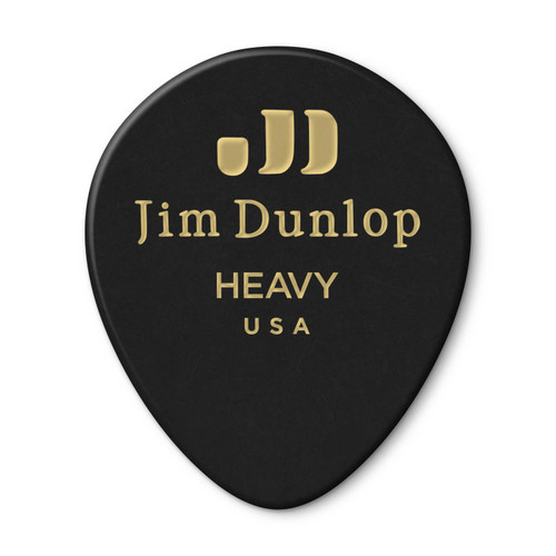 Dunlop Dunlop 485P05HV Celluloid Teardrop Guitar Pick. Heavy Black (12 Pack)