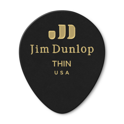 Dunlop Dunlop 485P05TH Celluloid Teardrop Guitar Pick. Thin Black (12 Pack)