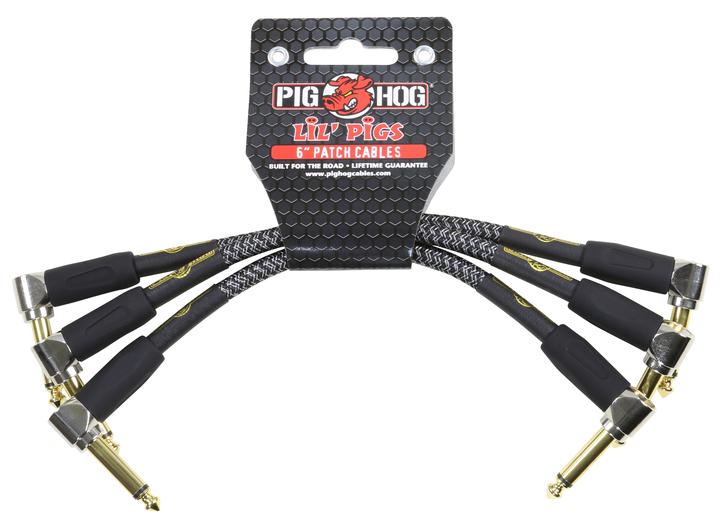 Pig Hog PIG HOG VINTAGE 6" PATCH CABLES, AMPLIFIER GRILL, 3PC