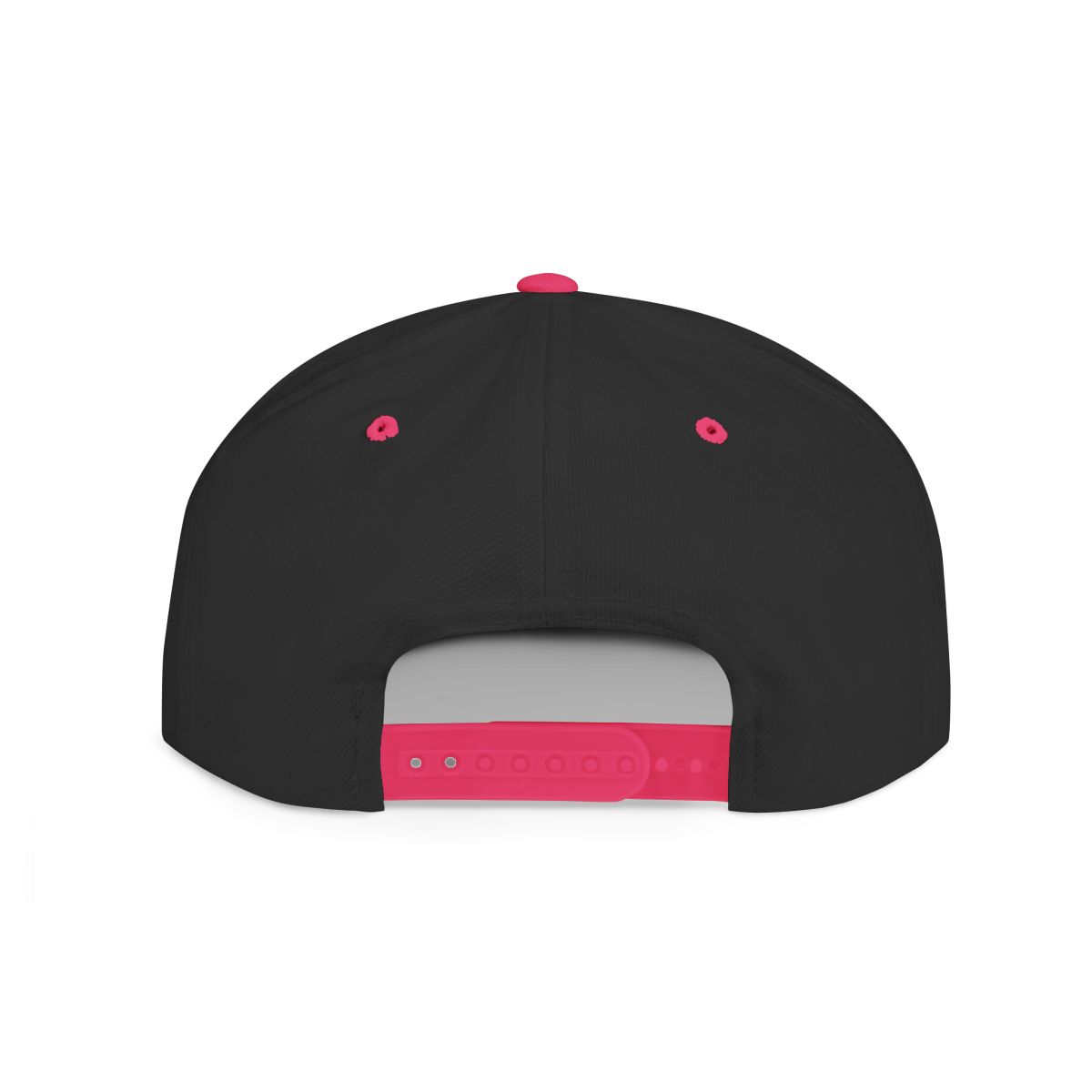 OrderMusicGear Retro Husky Logo Flat Bill Snapback | 80s Vaporwave Dog Cap - Black/Neon Pink / One size